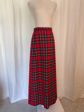 Vintage Red Tartan Plaid Skirt